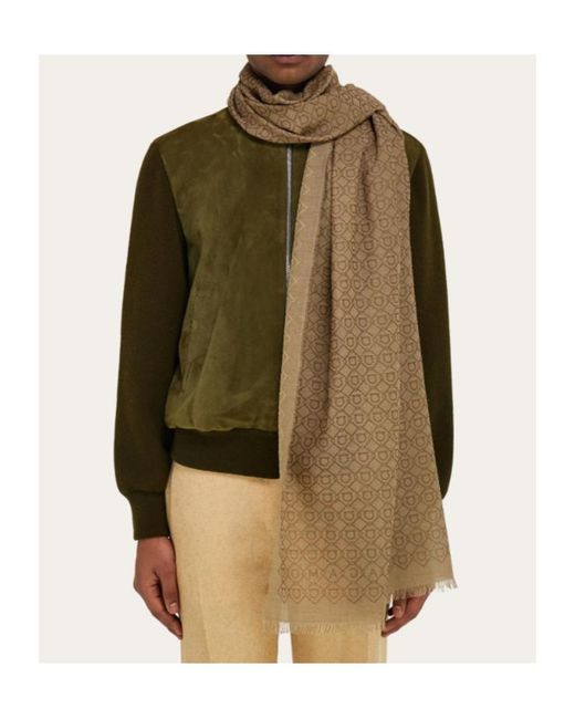 Ferragamo Natural Logo Embellished Stole for men