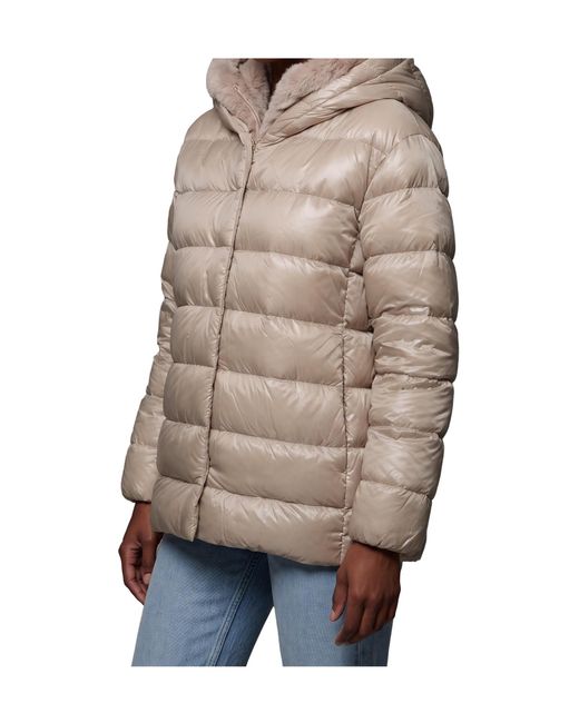 Herno Natural Hooded Faux Fur Down Jacket