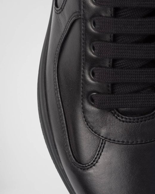 Prada Black America's Cup Nappa Leather Sneakers for men