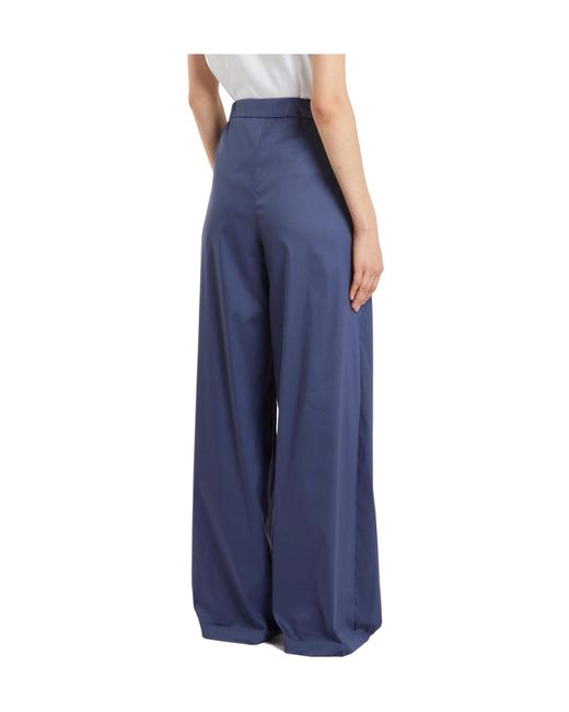 iBlues Blue Wide-Leg Casual Pants