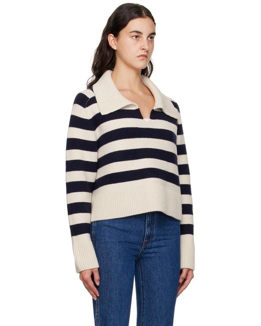Khaite Blue Franklin Striped Knitted Jumper