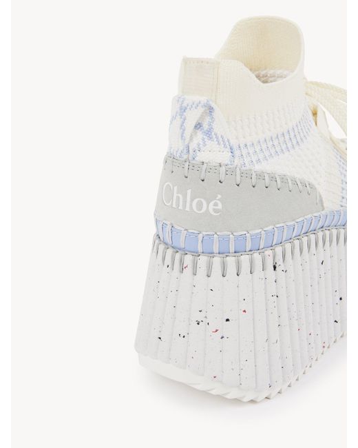 Chloé White Chloé Nama Wedge Sneakers