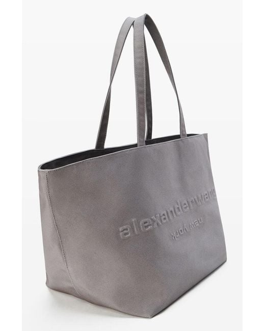 Alexander Wang Gray Logo Embossed Ponch Tote Bag