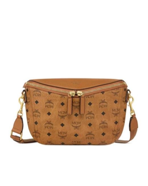 MCM Brown Small Diamant 3D Crossbody Bag for men