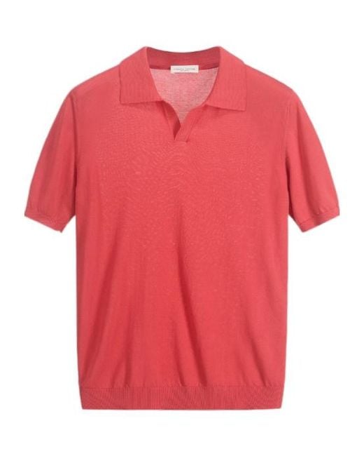 Roberto Collina Red Short-Sleeved Polo Shirt for men