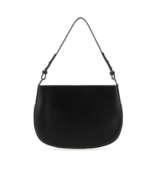 By Far Black Issa Logo Plaque Shoulder Bag