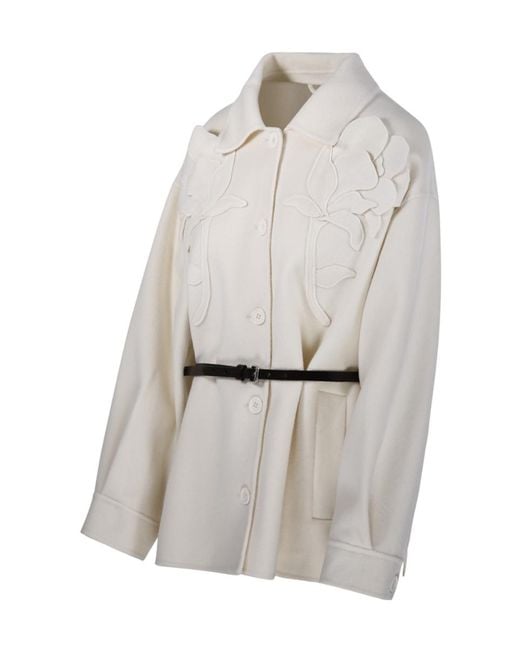 P.A.R.O.S.H. White Long-Sleeve Collared Jacket