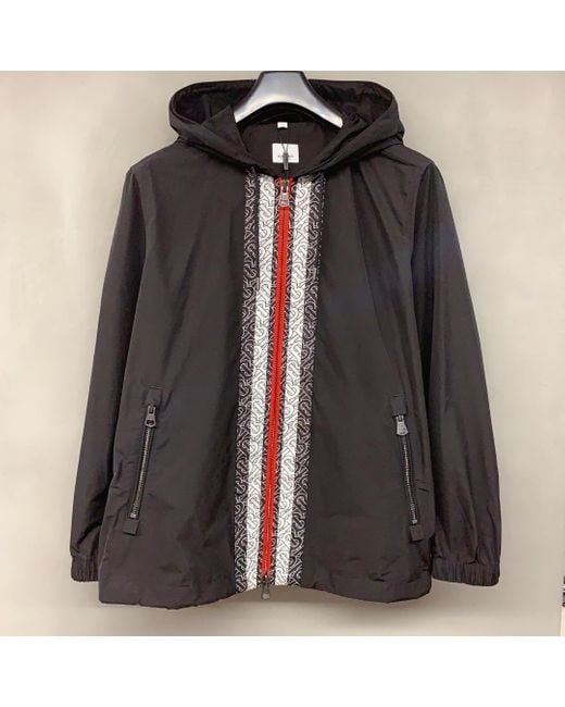Burberry Black Logo Trim Jacket for men