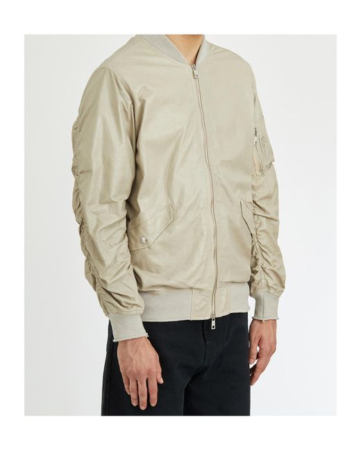 Giorgio Brato Blue Leather Bomber Jacket for men