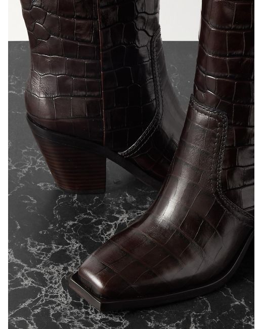 Loeffler Randall Black High-Heeled Denim Boots