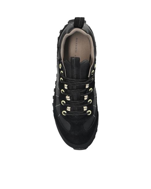 AllSaints Black Nevis Lace-Up Sneakers
