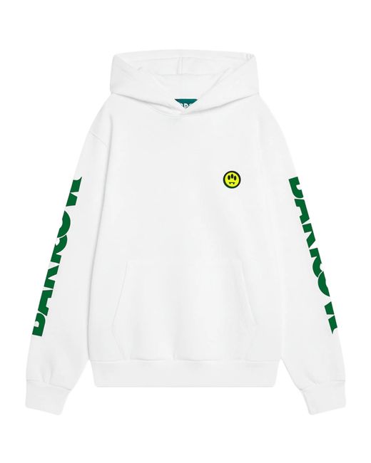 Barrow White Logo Hoodie for men