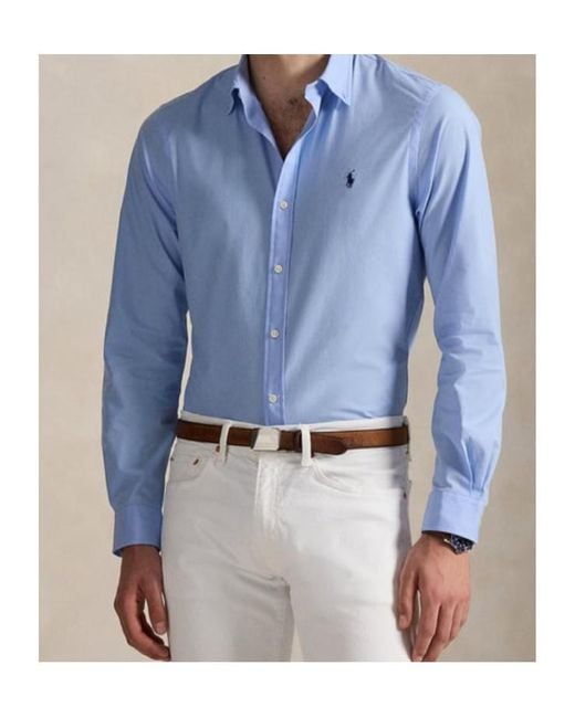 Polo Ralph Lauren Blue Long-Sleeve Oxford Shirt for men