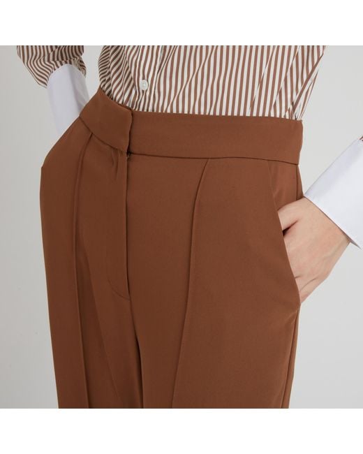 Veronica Beard Brown Creased Casual Pants
