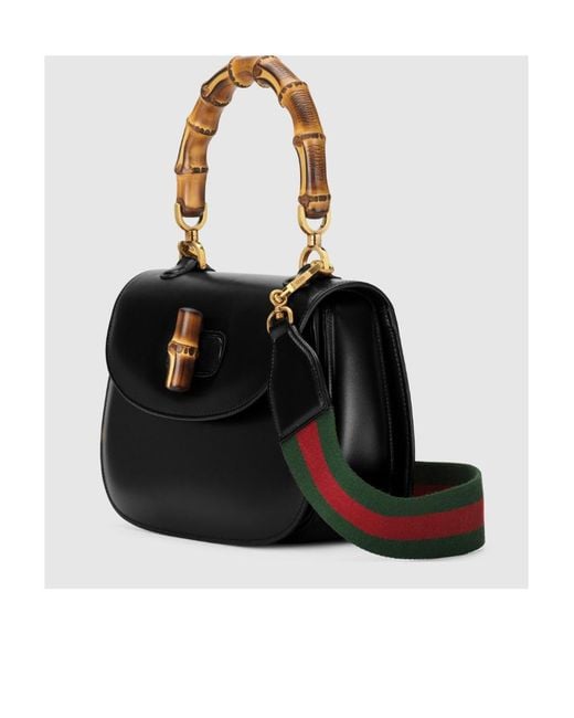 Gucci Black Bamboo 1947 Bamboo Shoulder Bag