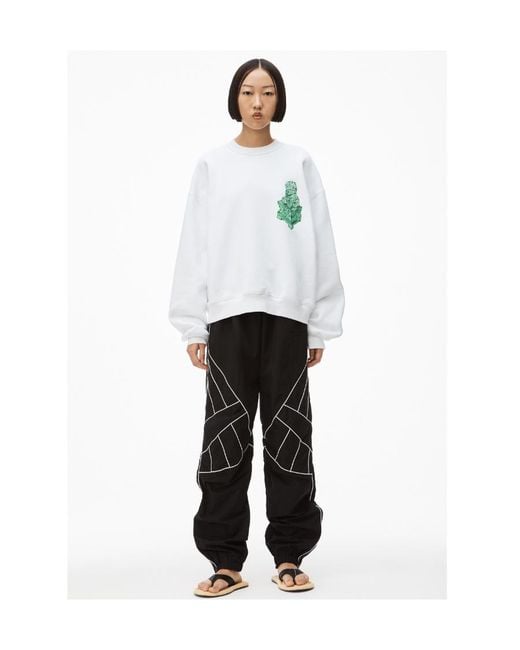 Alexander Wang White Graphic-Print Cotton Sweatshirt