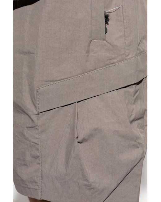 Represent Gray Elastic Waist Cargo Shorts for men