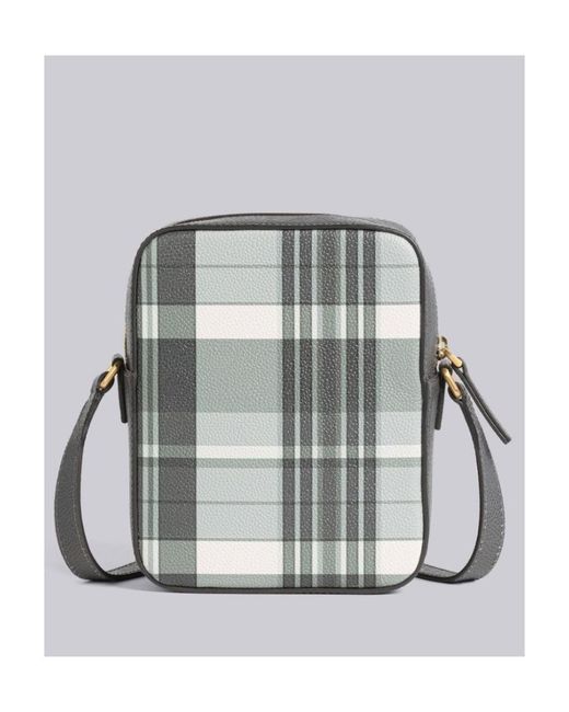 Thom Browne Multicolor Checkered Zipped Messenger Bag for men