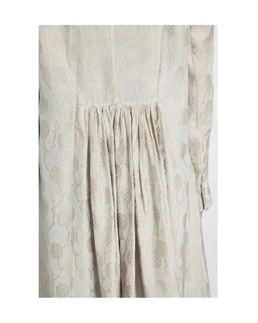 Uma Wang White Jacquard Ruched-Detail Double-Breasted Coat