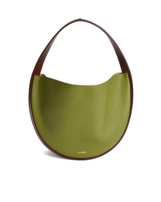 Jil Sander Green Pivot Leather Shoulder Bag