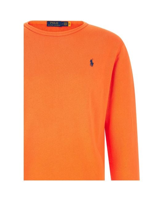 Polo Ralph Lauren Orange Loopback Crewneck Sweatshirt for men