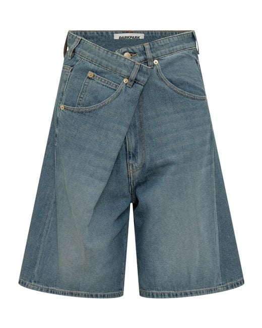 DARKPARK Blue Ines Fold Over Shorts