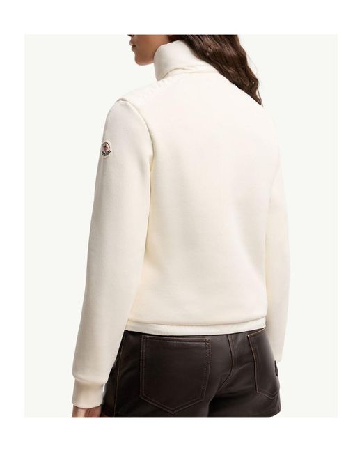 Moncler White Zip-Up Sweatshirt