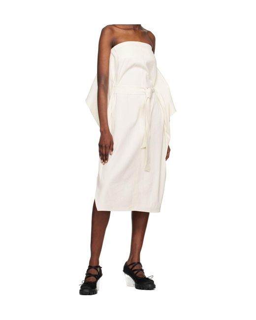 RECTO. Natural Strapless Midi Dress