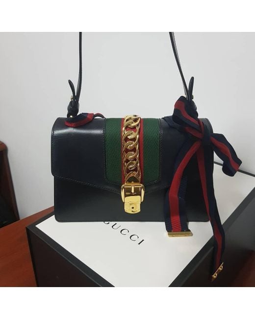 Gucci Black Sylvie Small Shoulder Backpack