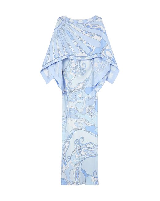 Emilio Pucci Blue Pucci Printed Strapless Maxi Dress