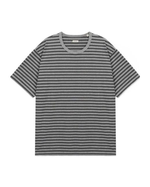 Nanamica Gray Striped Short-Sleeved T-Shirt for men