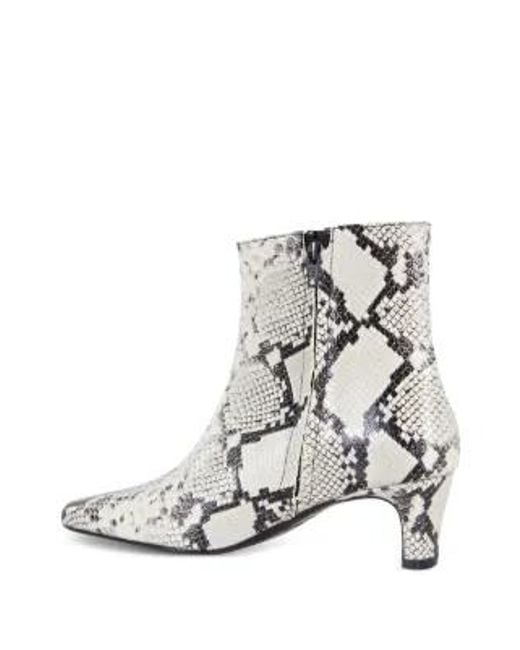 Staud White Embossed Pointed Toe Boots