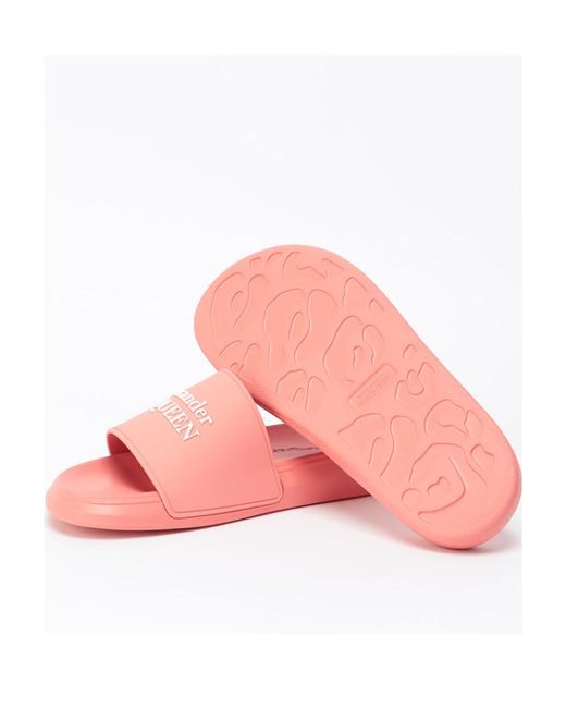 McQueen Pink Logo Pool Slides