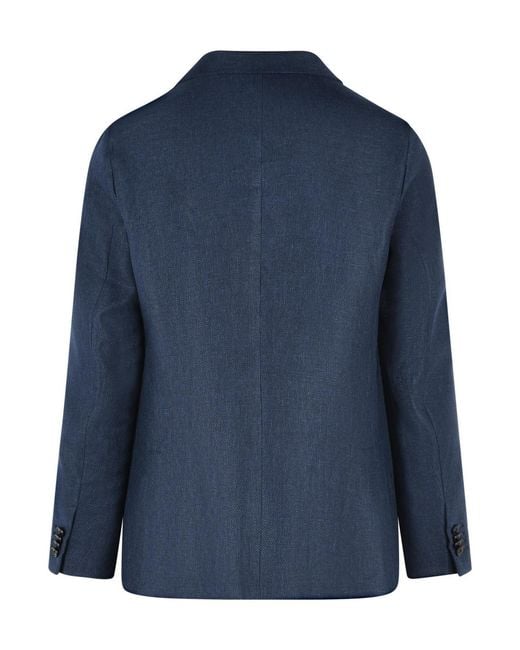 Zegna Blue Single Breasted Tailored Jacket for men
