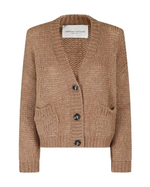 Roberto Collina Brown Long-Sleeve Cardigan