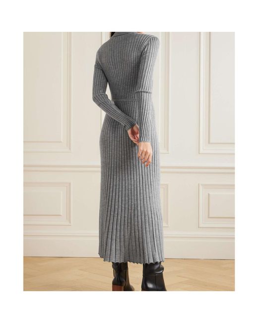 Gabriela Hearst Gray Rib Mid-Length Dress