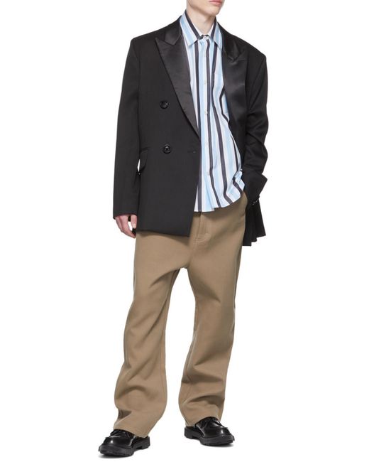 AMI Blue Stripe-Print Shirt for men