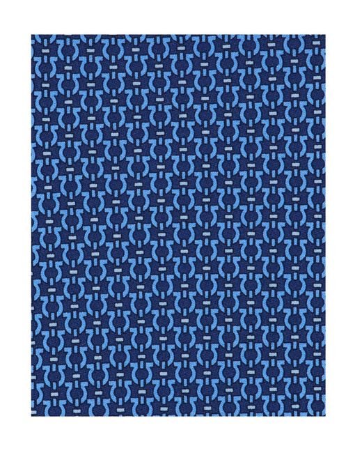 Ferragamo Blue Ferragamo Gancini Print Pointed-Tip Tie for men
