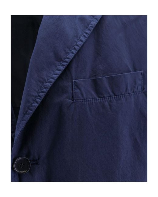 Aspesi Blue Garment-Dyed Cotton Blazer for men