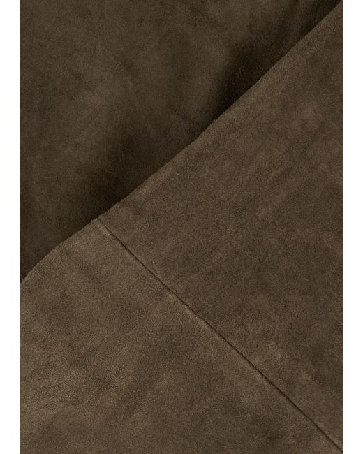 Vince Brown Split-Cuff Suede Trousers