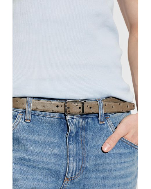 Dolce & Gabbana White Patterned Buckle Belt