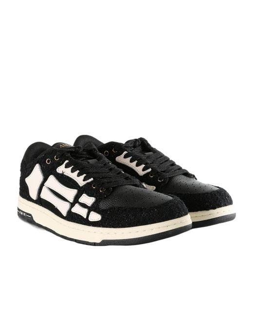 Amiri Black Boucle Skel Top Low Sneakers for men