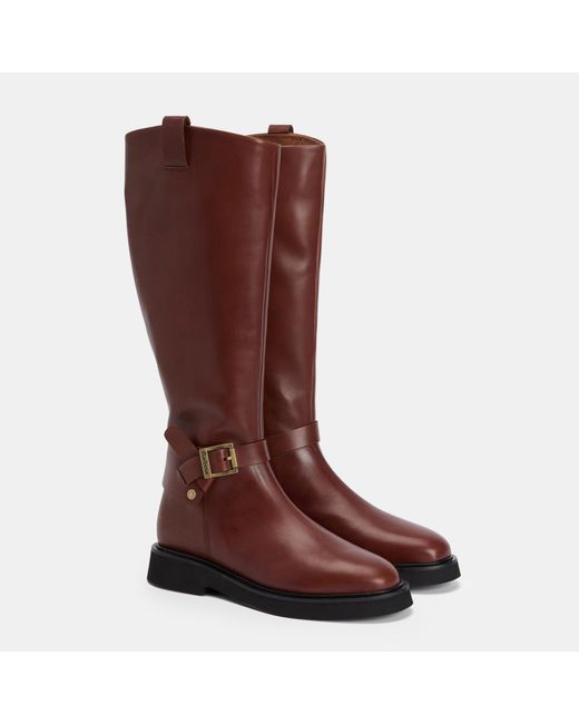 Barbour Brown Solid Color Tall Boots