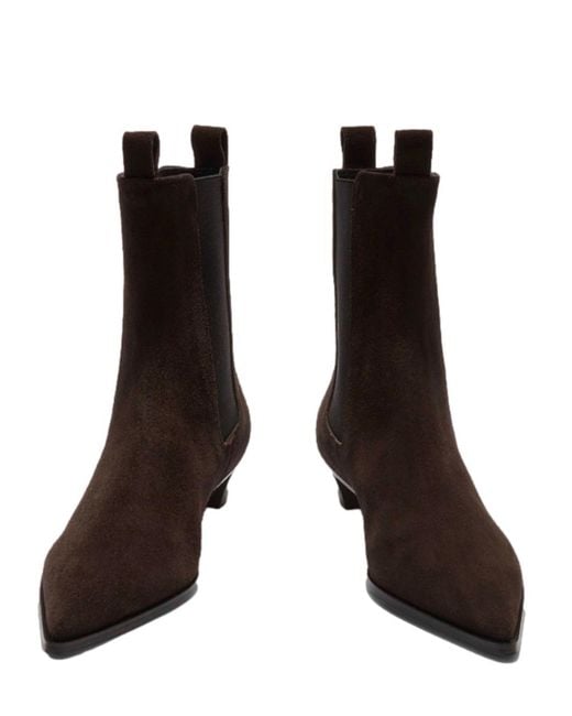 Aeyde Black Suede Ankle Boots