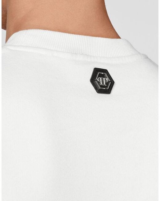 Philipp Plein White Printed Sweater for men