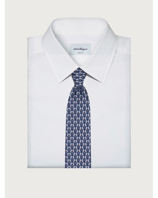 Ferragamo Blue Logo Tie for men