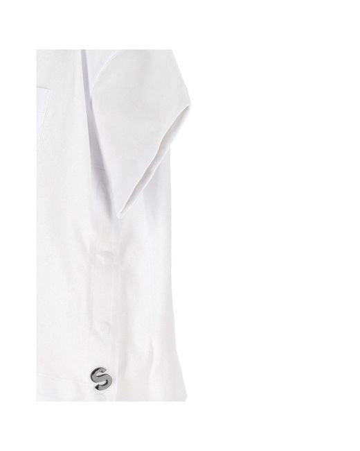 Sacai White Crewneck Straight Hem T-Shirt