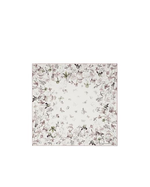 Dior White Butterfliesiris 90 Square Scarf