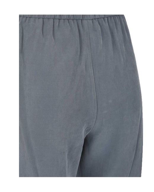 Emporio Armani Blue Elastic-Waist Straight Pants