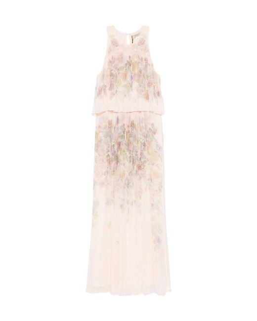 Twinset White Tiered Floral Maxi Dress